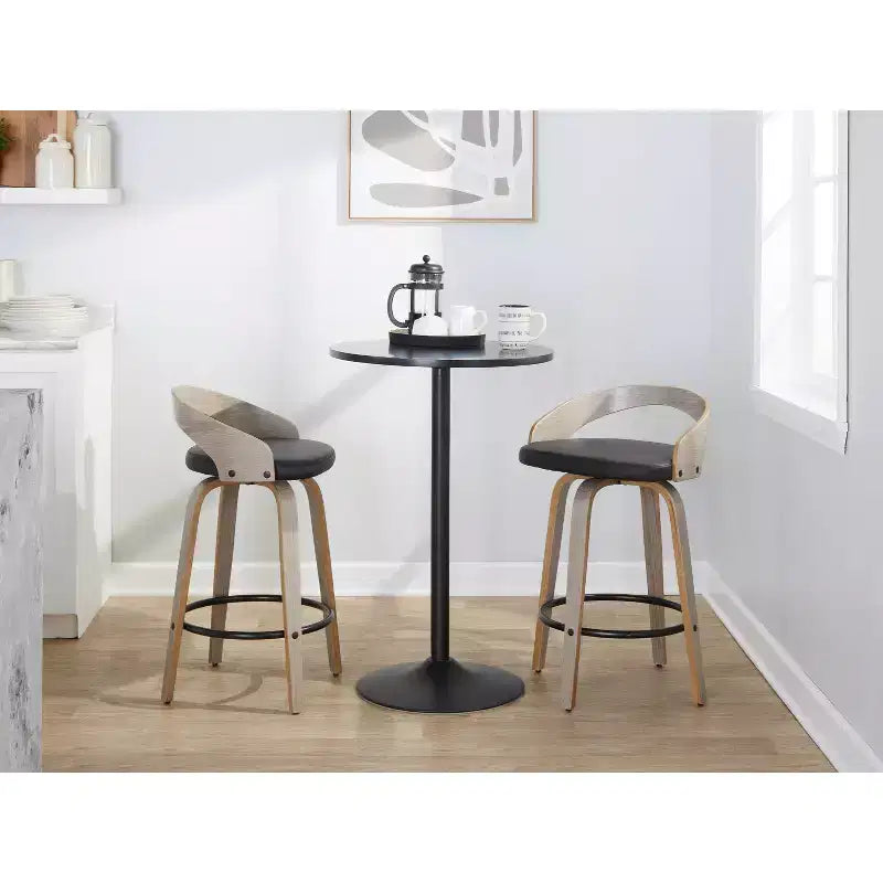 LumiSource Set of 2 26 Grotto Swivel Counter Height Barstools