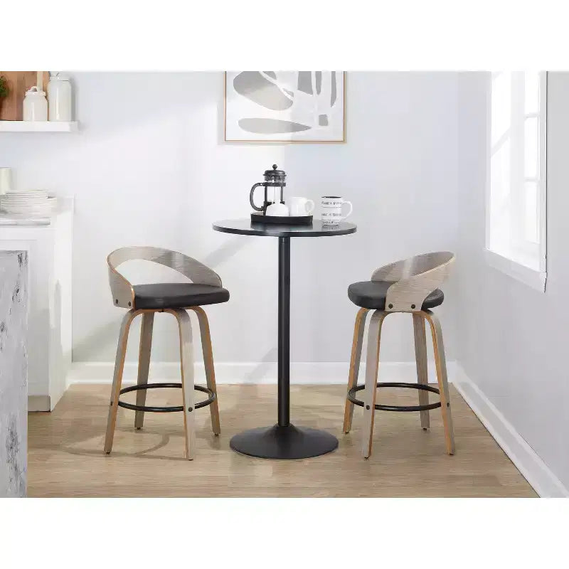 LumiSource Set of 2 26 Grotto Swivel Counter Height Barstools
