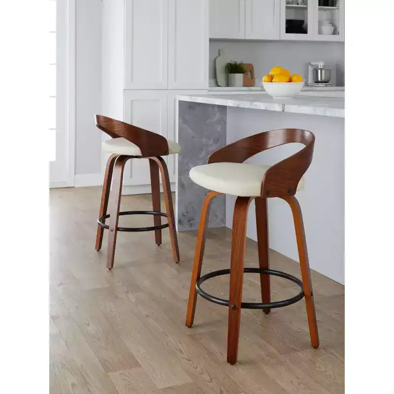 LumiSource Set of 2 26 Grotto Swivel Counter Height Barstools