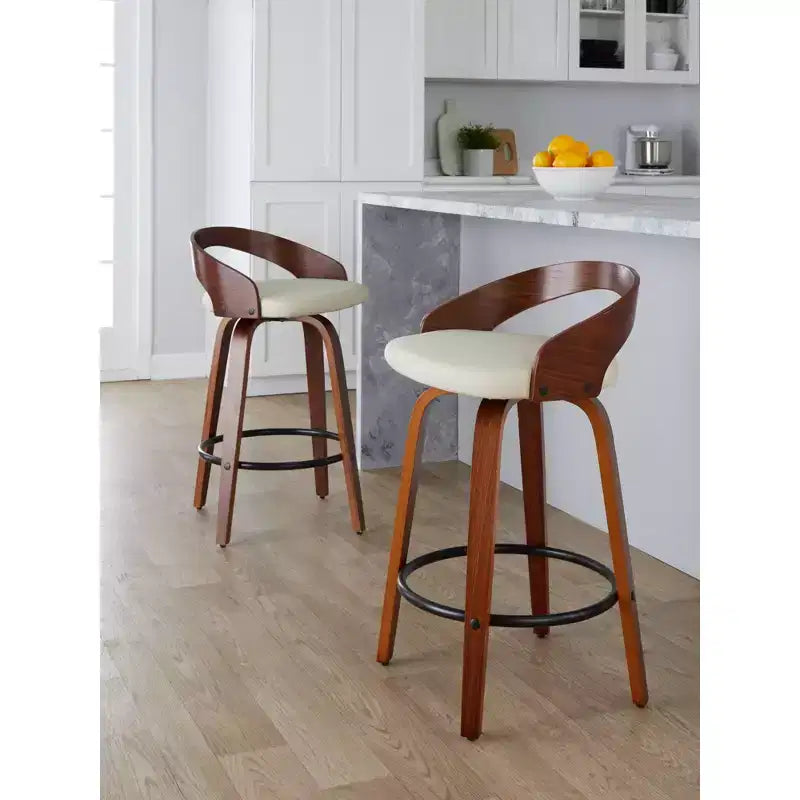 LumiSource Set of 2 26 Grotto Swivel Counter Height Barstools
