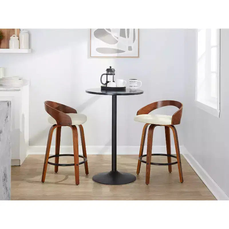 LumiSource Set of 2 26 Grotto Swivel Counter Height Barstools