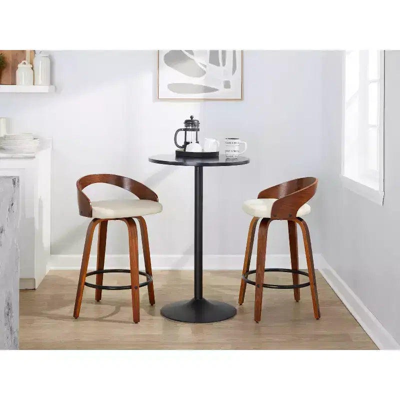 LumiSource Set of 2 26 Grotto Swivel Counter Height Barstools