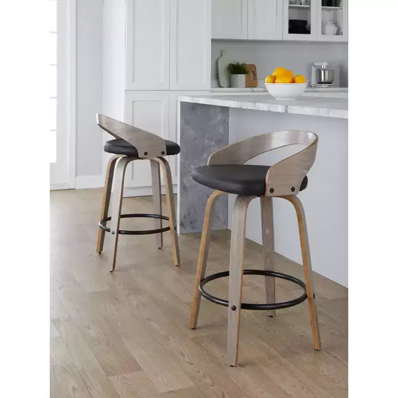 LumiSource Set of 2 26 Grotto Swivel Counter Height Barstools
