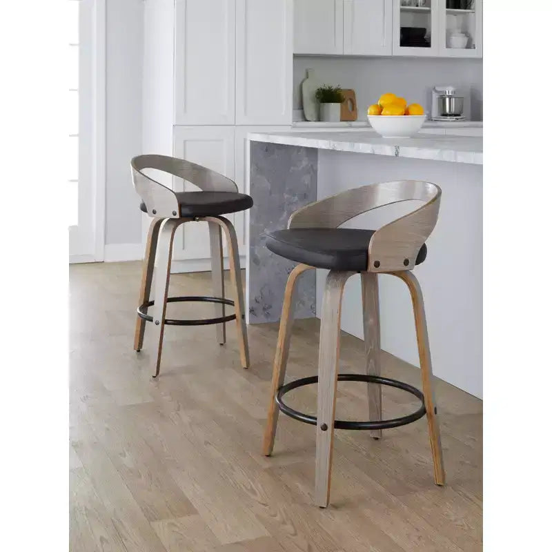 LumiSource Set of 2 26 Grotto Swivel Counter Height Barstools