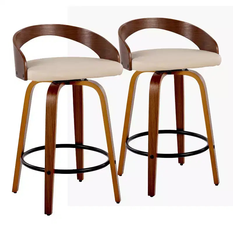 LumiSource Set of 2 26 Grotto Swivel Counter Height Barstools