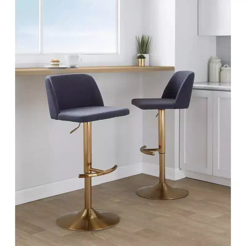 LumiSource Set of 2 Toriano Adjustable Swivel Barstools