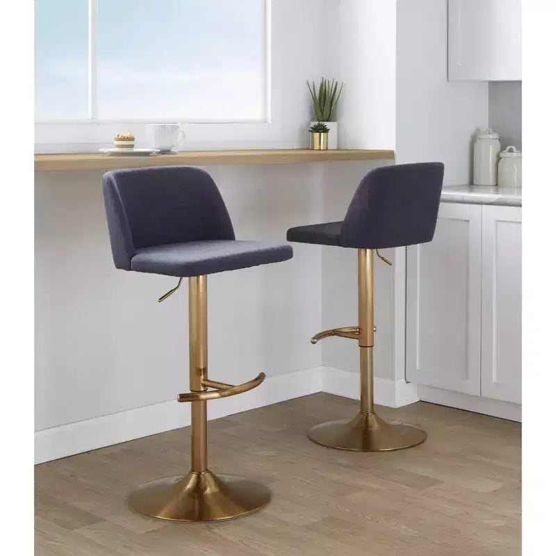 LumiSource Set of 2 Toriano Adjustable Swivel Barstools