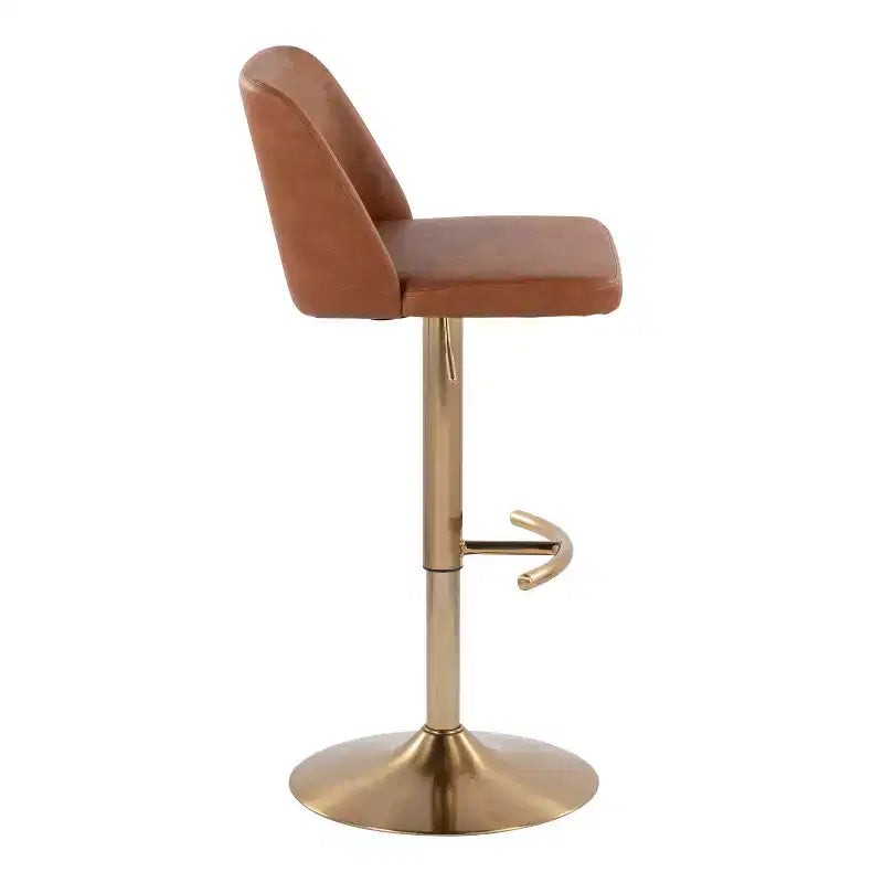 LumiSource Set of 2 Toriano Adjustable Swivel Barstools