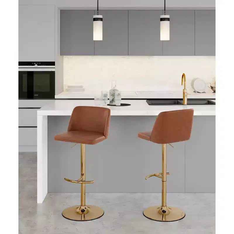 LumiSource Set of 2 Toriano Adjustable Swivel Barstools