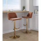 LumiSource Set of 2 Toriano Adjustable Swivel Barstools