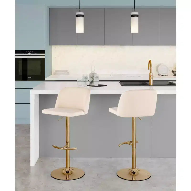 LumiSource Set of 2 Toriano Adjustable Swivel Barstools