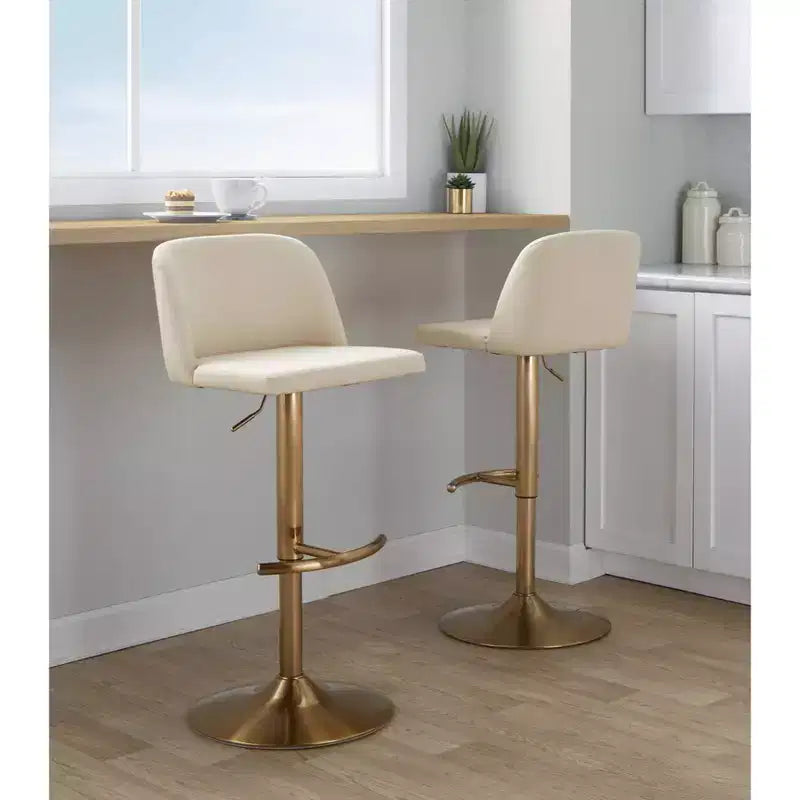 LumiSource Set of 2 Toriano Adjustable Swivel Barstools