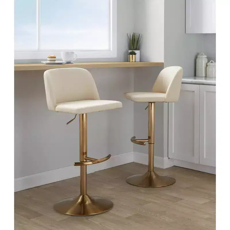 LumiSource Set of 2 Toriano Adjustable Swivel Barstools