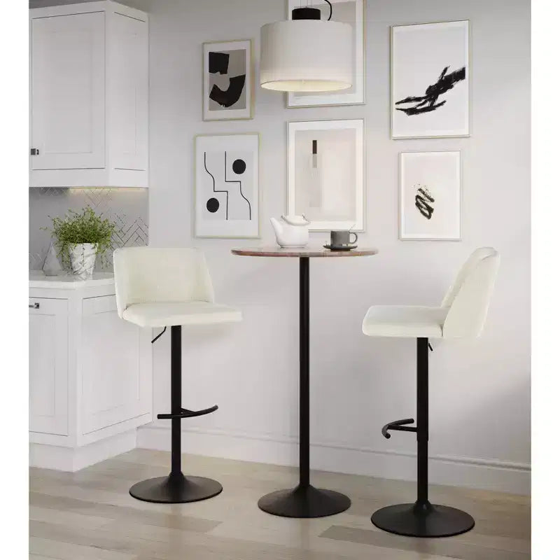 LumiSource Set of 2 Toriano Adjustable Swivel Barstools