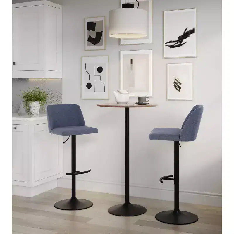LumiSource Set of 2 Toriano Adjustable Swivel Barstools