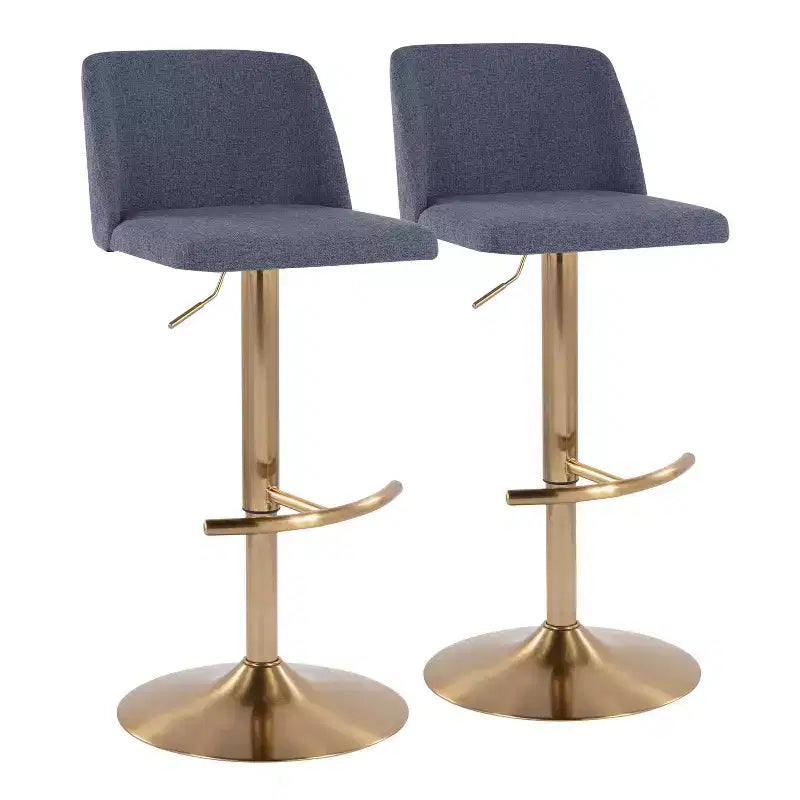 LumiSource Set of 2 Toriano Adjustable Swivel Barstools