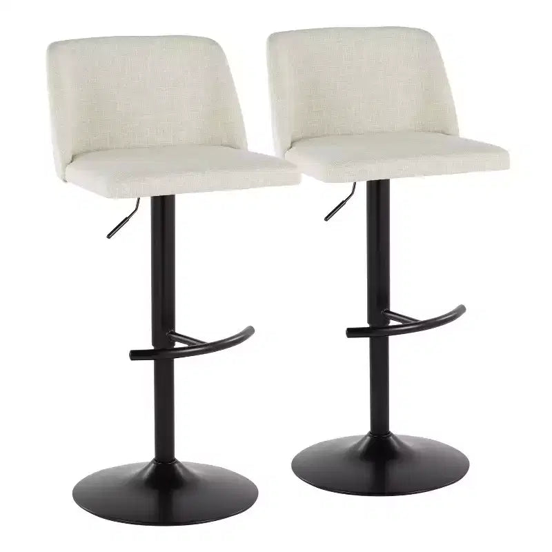 LumiSource Set of 2 Toriano Adjustable Swivel Barstools
