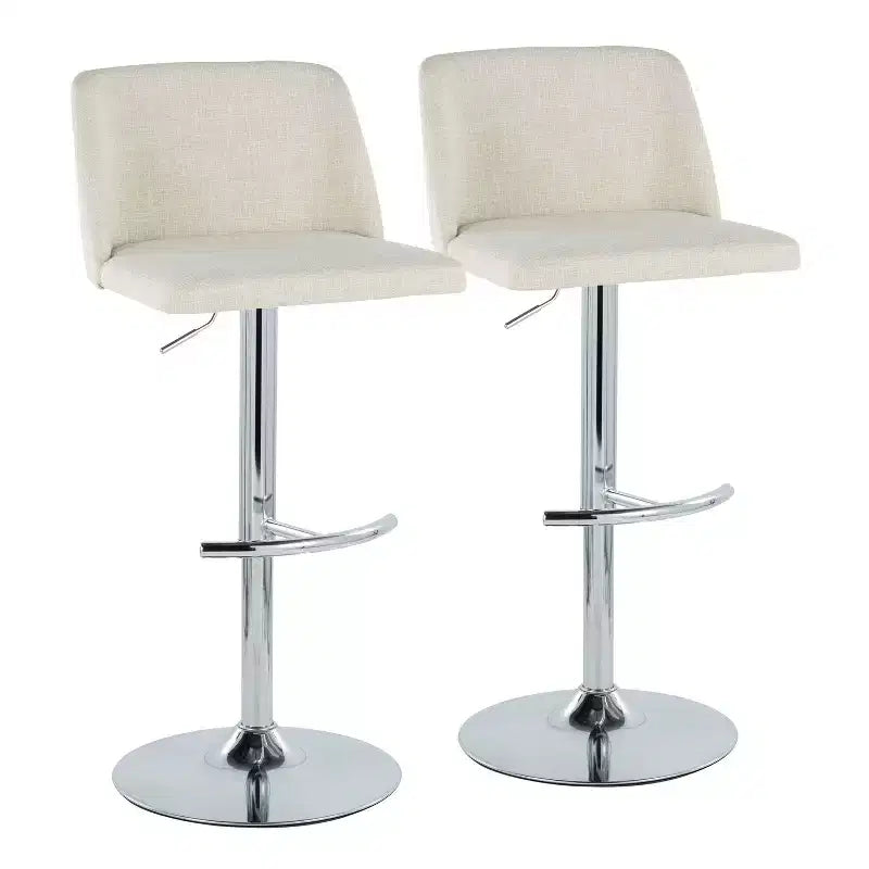 LumiSource Set of 2 Toriano Adjustable Swivel Barstools