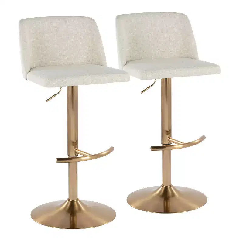 LumiSource Set of 2 Toriano Adjustable Swivel Barstools