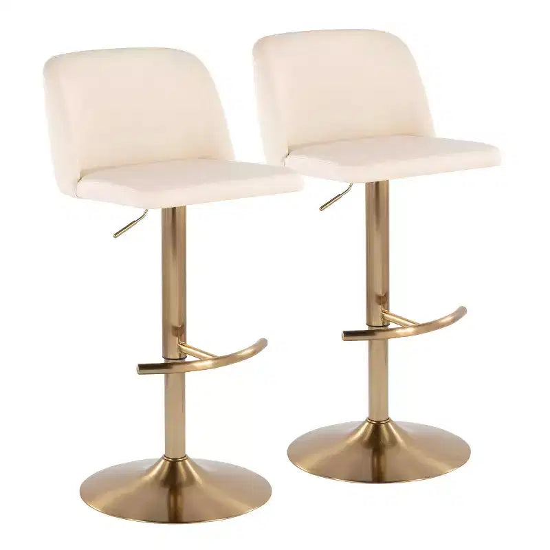 LumiSource Set of 2 Toriano Adjustable Swivel Barstools