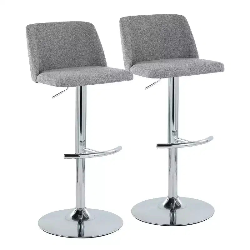 LumiSource Set of 2 Toriano Adjustable Swivel Barstools
