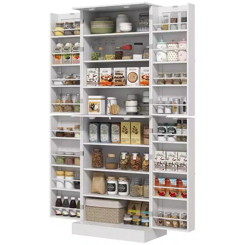 HOMCOM 65 Kitchen Pantry Cabinet, Modern Storage Cabinet with Doors and Shelves, Freestanding Cupboard for Dining Room