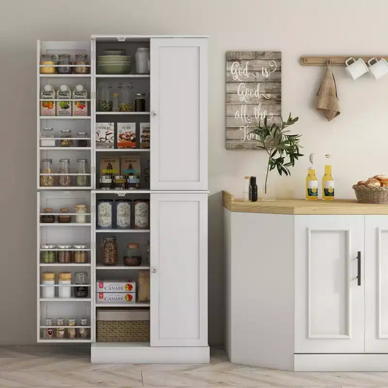 HOMCOM 65 Kitchen Pantry Cabinet, Modern Storage Cabinet with Doors and Shelves, Freestanding Cupboard for Dining Room