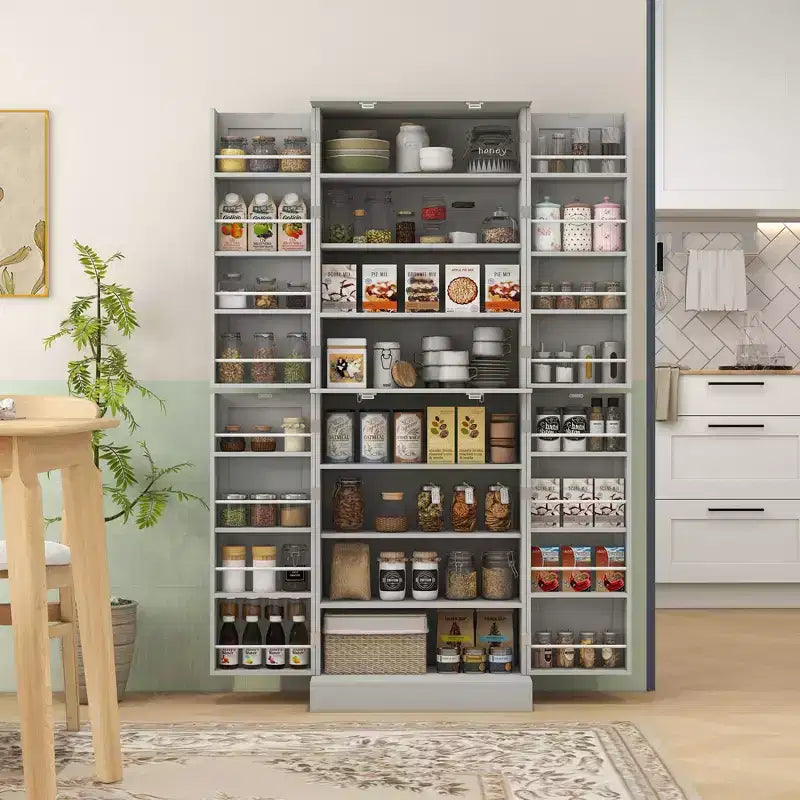 HOMCOM 65 Kitchen Pantry Cabinet, Modern Storage Cabinet with Doors and Shelves, Freestanding Cupboard for Dining Room