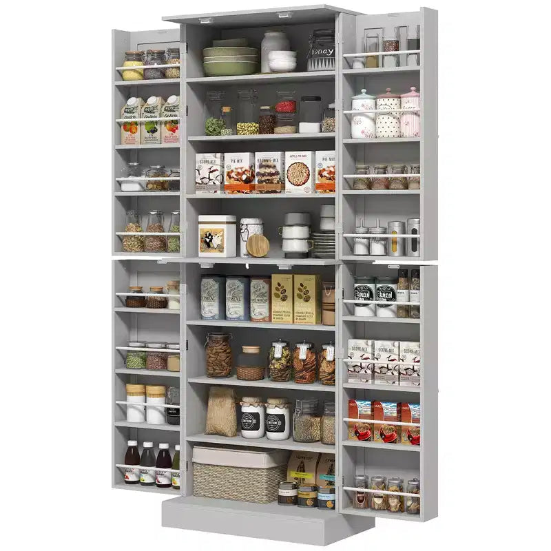 HOMCOM 65 Kitchen Pantry Cabinet, Modern Storage Cabinet with Doors and Shelves, Freestanding Cupboard for Dining Room