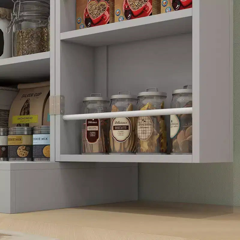HOMCOM 65 Kitchen Pantry Cabinet, Modern Storage Cabinet with Doors and Shelves, Freestanding Cupboard for Dining Room