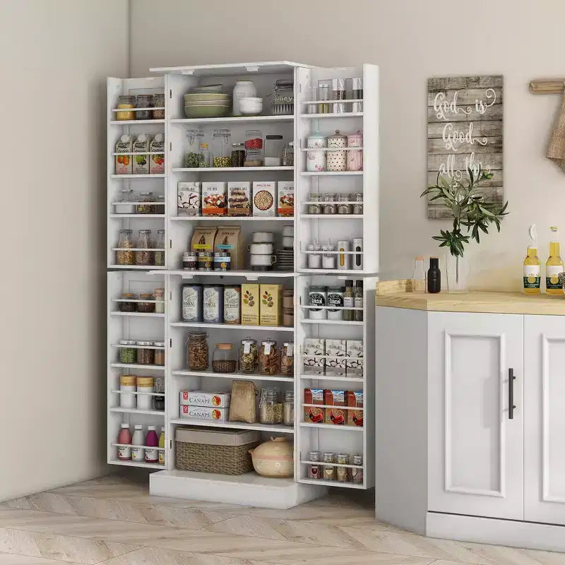 HOMCOM 65 Kitchen Pantry Cabinet, Modern Storage Cabinet with Doors and Shelves, Freestanding Cupboard for Dining Room