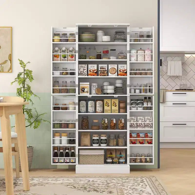 HOMCOM 65 Kitchen Pantry Cabinet, Modern Storage Cabinet with Doors and Shelves, Freestanding Cupboard for Dining Room
