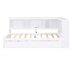 Twin Size Daybed with Trundle/2 Drawers, Storage Cabinets and USB Ports 4B - ModernLuxe