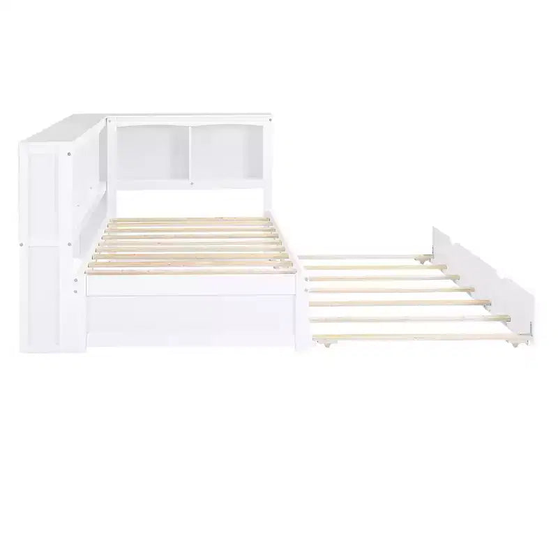 Twin Size Daybed with Trundle/2 Drawers, Storage Cabinets and USB Ports 4B - ModernLuxe