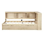 Twin Size Daybed with Trundle/2 Drawers, Storage Cabinets and USB Ports 4B - ModernLuxe