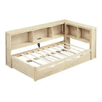 Twin Size Daybed with Trundle/2 Drawers, Storage Cabinets and USB Ports 4B - ModernLuxe