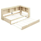 Twin Size Daybed with Trundle/2 Drawers, Storage Cabinets and USB Ports 4B - ModernLuxe