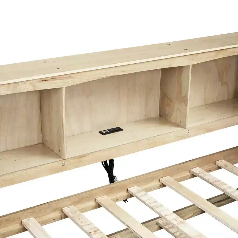 Twin Size Daybed with Trundle/2 Drawers, Storage Cabinets and USB Ports 4B - ModernLuxe