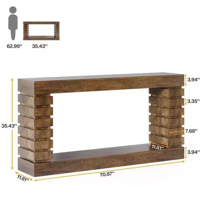 Lantine 70.87 Wood Rectangular Console Table