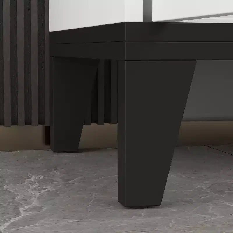 Famapy White Modern 4 Doors Sideboard Buffet With 4 Storage Drawers