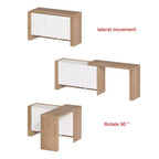 Famapy Brown and White Rotatable Make up Vanity Table With Storage Drawers
