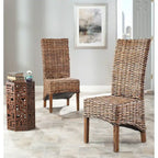 SAFAVIEH Kathi Isla Sedia da pranzo alta in vimini marrone (Set di 2) - 18,5 x 20,9 x 42,1 - 19Lx21Px42H
