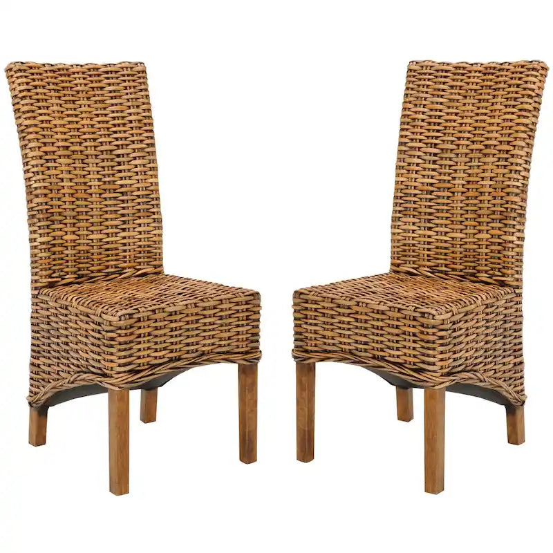 SAFAVIEH Kathi Isla Sedia da pranzo alta in vimini marrone (Set di 2) - 18,5 x 20,9 x 42,1 - 19Lx21Px42H