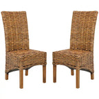 SAFAVIEH Kathi Isla Sedia da pranzo alta in vimini marrone (Set di 2) - 18,5 x 20,9 x 42,1 - 19Lx21Px42H