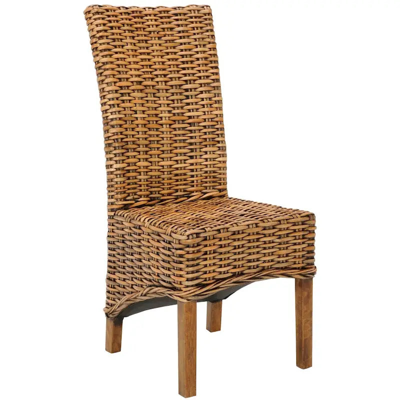 SAFAVIEH Kathi Isla Sedia da pranzo alta in vimini marrone (Set di 2) - 18,5 x 20,9 x 42,1 - 19Lx21Px42H