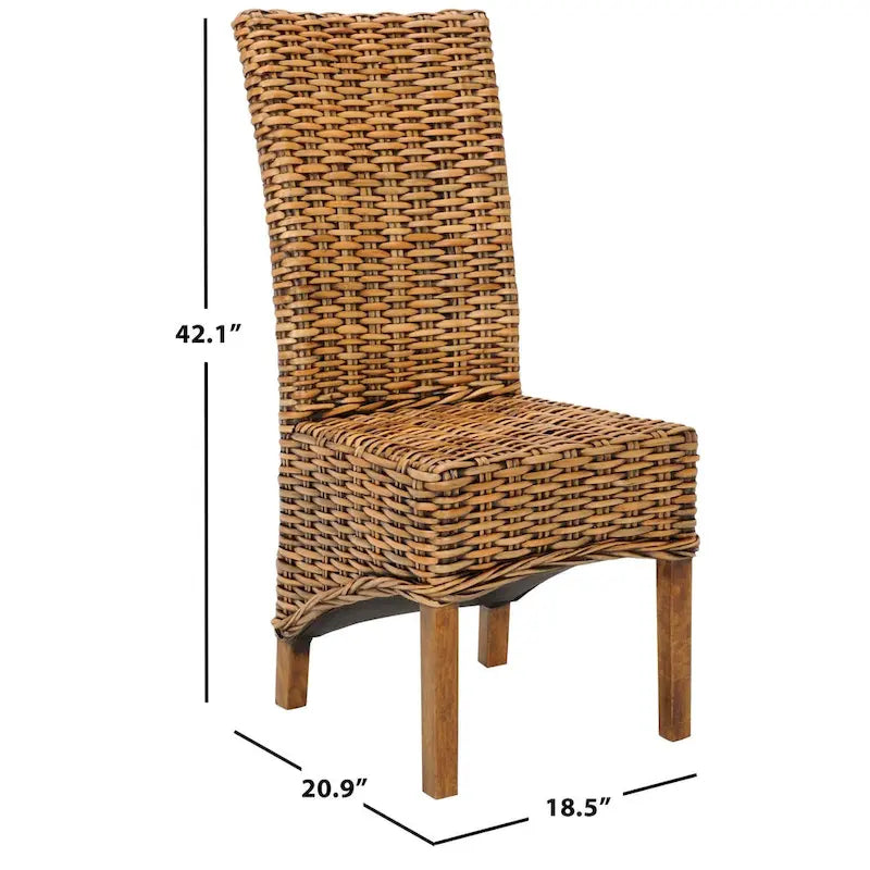 SAFAVIEH Kathi Isla Sedia da pranzo alta in vimini marrone (Set di 2) - 18,5 x 20,9 x 42,1 - 19Lx21Px42H