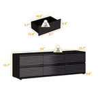 Famapy Sophisticated Black Striped 6 - Drawer Cabinet / Dresser / TV Stand: A Blend of Style and Function for Multiple Uses