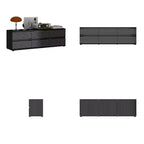Famapy Sophisticated Black Striped 6 - Drawer Cabinet / Dresser / TV Stand: A Blend of Style and Function for Multiple Uses