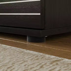 Famapy Sophisticated Black Striped 6 - Drawer Cabinet / Dresser / TV Stand: A Blend of Style and Function for Multiple Uses