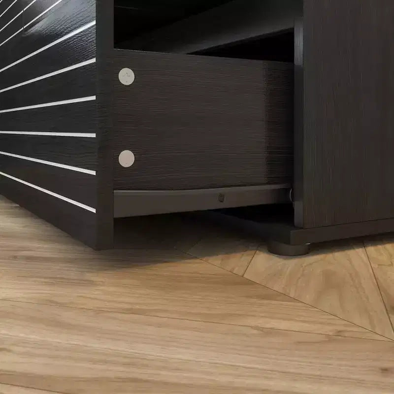 Famapy Sophisticated Black Striped 6 - Drawer Cabinet / Dresser / TV Stand: A Blend of Style and Function for Multiple Uses